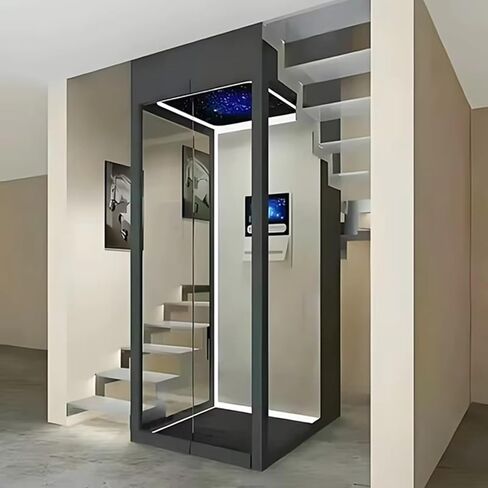 Home Elevator Residential Elevator with Compact Cabin Design Pitless Indoor Home Lift for Townhouse and Private House Modern Glass House Elevator for Indoor Space Saving in Kuwait