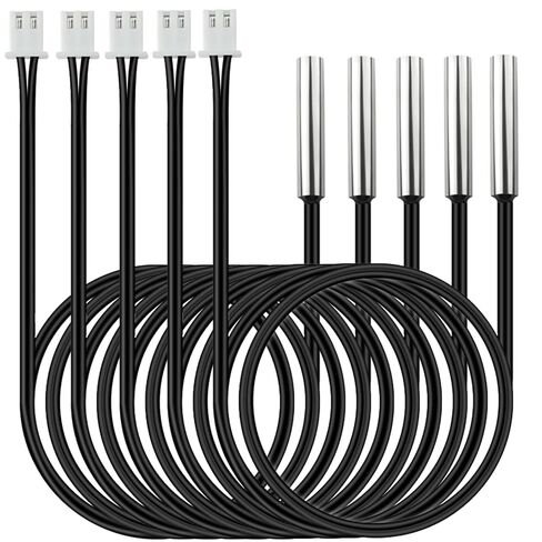 5PCS 1M Temperature Sensor Probe 10K, B3950 NTC Thermistor Sensor Probe, High Sensitivity Nickel-Plated Copper Housing, 1% Accuracy in Kuwait