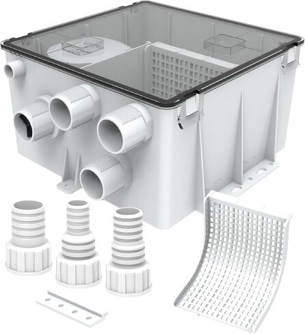 SEAFLO 17A Series 12V Shower Drain Box 1200 GPH Automatic Shower Pump System Marine RV Wastewater Drain Pump with Multiple Inlets Removable Filter Check Valve 1 Inch 1-1/8 Inch Outlets 4 Year Warranty in Kuwait