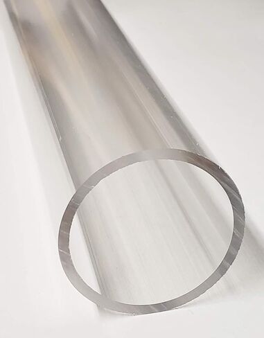 1 Length 2" OD x 1 3/4" ID x 18" INCH LONG CLEAR EXTRUDED ACRYLIC PLEXIGLASS ROUND TUBE - 1/8" WALL - 50.8mm in Kuwait