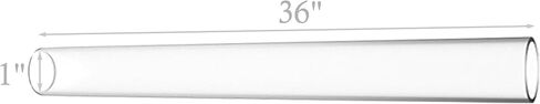 أنبوب أكريليك شفاف FixtureDisplays® بقطر اسمي 1 بوصة (25 مم بالضبط، أو 0.98 بوصة خافت خارجي تمامًا) × 36 بوصة طول، 5/64 بوصة (2 مم) سمك الجدار مفتوح النهاية 15136-36 بوصة -NPF in Kuwait