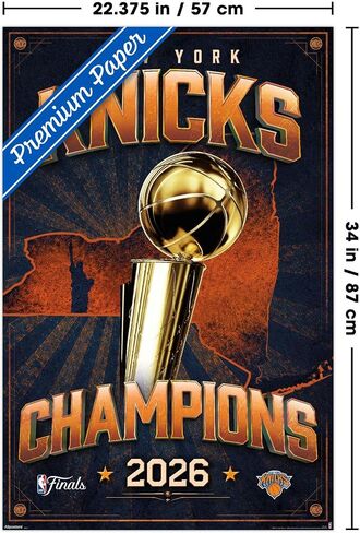 ملصق حائط بشعار فريق NBA New York Knicks - 2026 NBA Finals، مقاس 34 بوصة × 22.4 عرض، إصدار ممتاز غير مؤطر in Kuwait