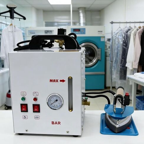 Heavy-Duty Steam Press Iron, 5L Stainless Steel Boiler, Auto Power-Off Thermostat, Double Safety Valves, Adjustable Temperature for Garment Factories in Kuwait