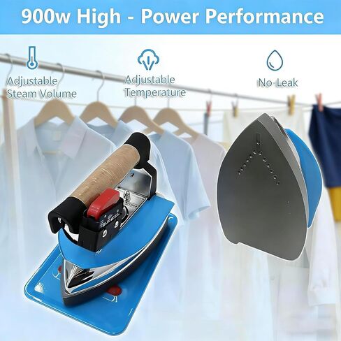 Heavy-Duty Steam Press Iron, 5L Stainless Steel Boiler, Auto Power-Off Thermostat, Double Safety Valves, Adjustable Temperature for Garment Factories in Kuwait