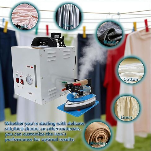 Heavy-Duty Steam Press Iron, 5L Stainless Steel Boiler, Auto Power-Off Thermostat, Double Safety Valves, Adjustable Temperature for Garment Factories in Kuwait