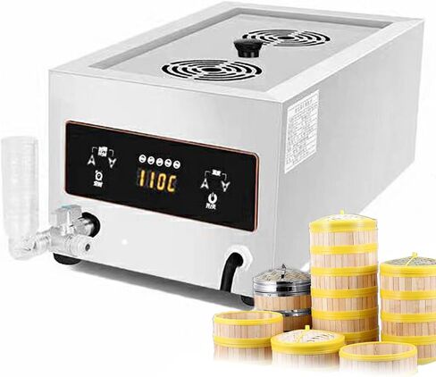 Electric Steamed Buns Machine, Commercial Stainless Steel Steamed Bun Warmer Machine with Dry Boiling Alarm, 2-6 Hole Home Food Steaming Machine Temperature Touch Control-4 Hole in Kuwait