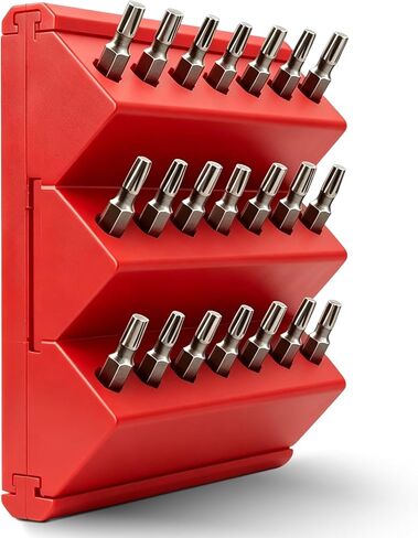 1/4 Hex Bit Organizer, 21 Hole Drill Bit Holder, 45° Angled Modular Interlocking Expandable, Wall & Pegboard Mount Screwdriver Router Bit Storage, No Drop Bit Holder for Garage Workshop Storage (Blue) in Saudi Arabia