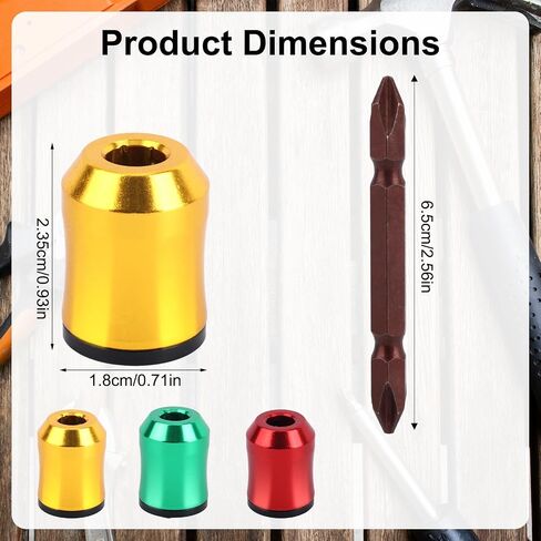 3pcs Strong Magnetic Screw Rings, Upgrade Screwdriver Head Magnetic Ring with Non-Slip Design with Double-Ended Hex Screwdriver Bit Holder for Power Drills Woodworking Mechanics & DIY Repairs in Kuwait