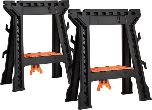 EHHLY Folding Saw Horses 2 Pack, Heavy Duty 1000 lbs Capacity with Sawbucks in Kuwait