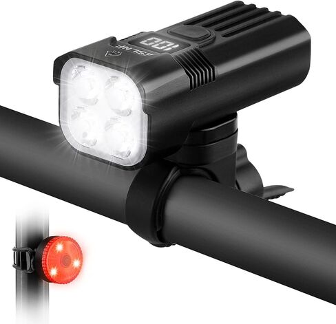 Bike Light for Night Riding, 2000LM Bicycle Headlight & Taillight, Multiple Modes, 3000mAh USB C Rechargeable Waterproof LED Bright Bike Headlights for Cyclists and Road Mountain and Commuters in Kuwait