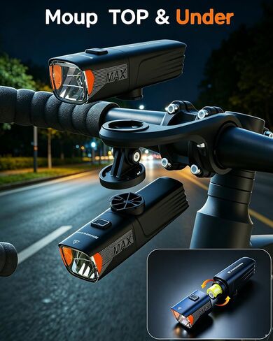 Kingkong X7MAX Bike Light, Super Bright High/Low Beam Modes, Garmin & Wahoo Compatible, Replaceable 18650 Battery, USB Rechargeable Waterproof Bicycle Headlight for Road & Mountain Night Riding in Kuwait