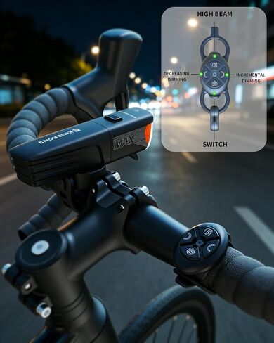 Kingkong X7MAX Bike Light, Super Bright High/Low Beam Modes, Garmin & Wahoo Compatible, Replaceable 18650 Battery, USB Rechargeable Waterproof Bicycle Headlight for Road & Mountain Night Riding in Kuwait