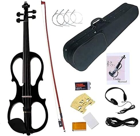 Electric violin 4/4 full-size; Black silent electric violin in Kuwait