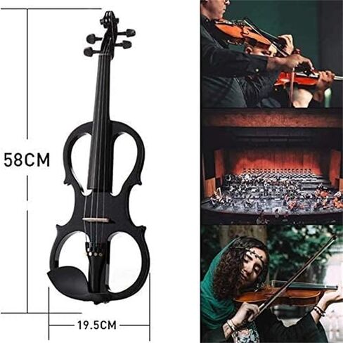 Electric violin 4/4 full-size; Black silent electric violin in Kuwait