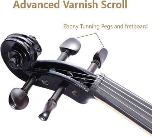 Electric violin 4/4 full-size; Black silent electric violin in Kuwait