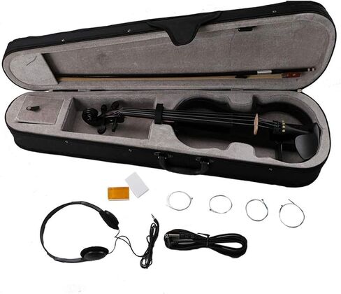 Electric violin 4/4 full-size; Black silent electric violin in Kuwait