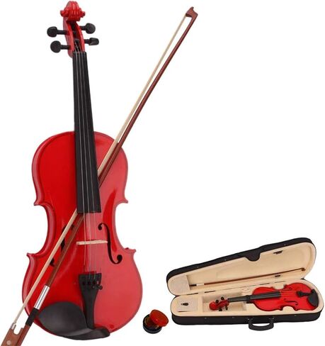 violin; Natural solid wood satin acoustic violin entry-level kit with red (3/4) in Kuwait