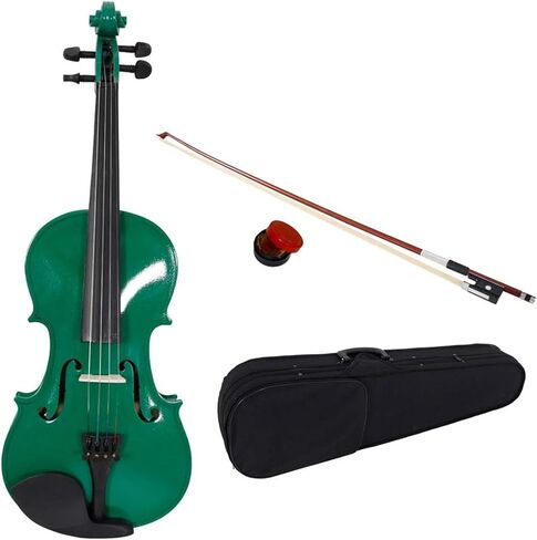 violin; Natural solid wood satin acoustic violin entry-level kit green (Full) in Kuwait