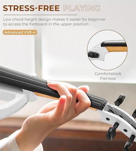 4/4 full-size silent electric violin white in Kuwait