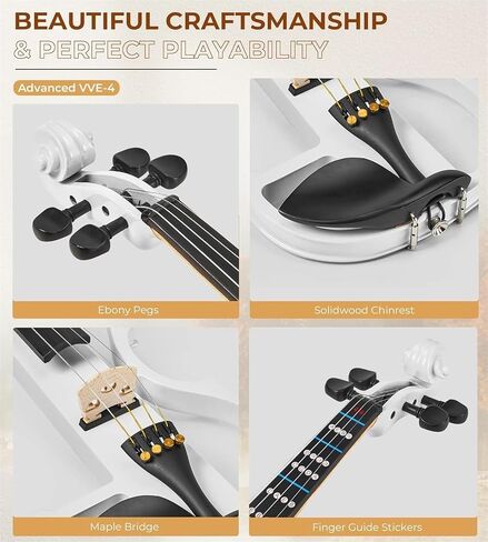 4/4 full-size silent electric violin white in Kuwait