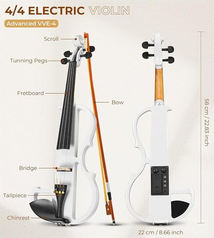4/4 full-size silent electric violin white in Kuwait
