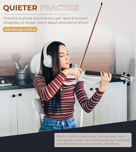 4/4 full-size silent electric violin white in Kuwait