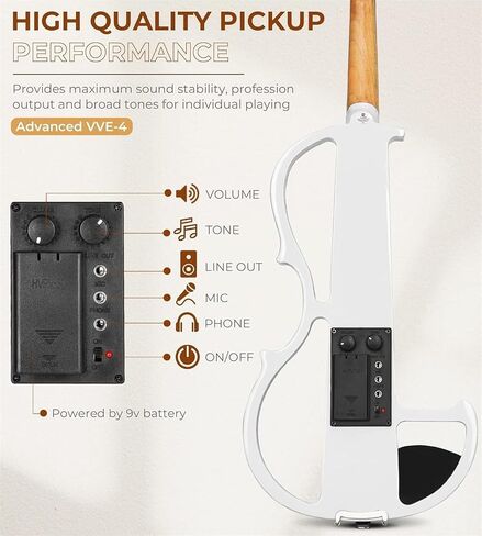 4/4 full-size silent electric violin white in Kuwait