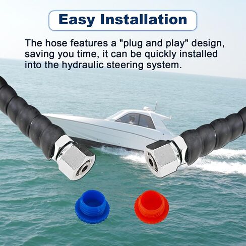 طقم خرطوم هيدروليكي بطول 24 قدمًا HO5124 متوافق مع قارب SeaStar، خرطوم توجيه خارجي HO-5124 مناسب لقارب Teleflex البحري in Kuwait