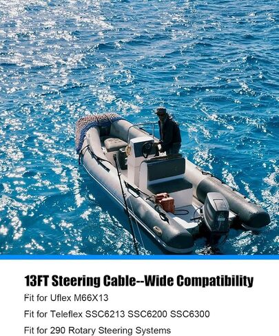 كابل توجيه القارب الدوار بطول 13 قدم متوافق مع Uflex M66X13 مناسب لـ Teleflex SSC6213 SSC6200 SSC6300، و290 نظام توجيه دوار، كابل التوجيه البحري الخارجي in Kuwait