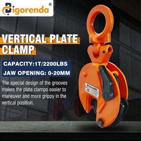 Plate Lifting Clamp 2200lb, 1Ton Load Capacity Vertical Plate Clamp, Vertical Plate Lifting Clamps Jaw Opening up to 0.6 inch,Welding Clamp for Lifting Transporting and Building in Saudi Arabia