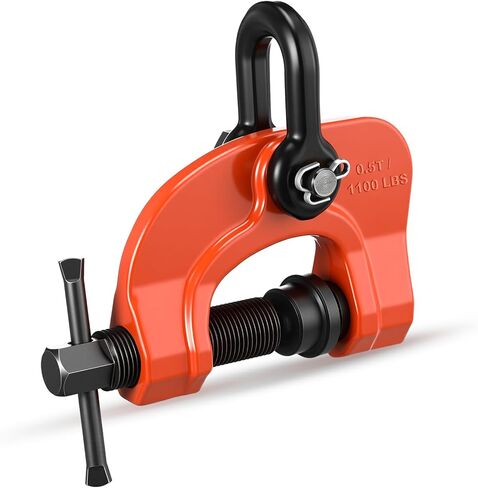 Frienda Plate Lifting Clamp 1100 Lbs/0.5t Horizontal Vertical Screw Adjustable Plate Clamp Adjustable Opening 0-1.1 Inch Forged Steel for Construction Heavy Lifting and Transporting, Non-marring in Kuwait