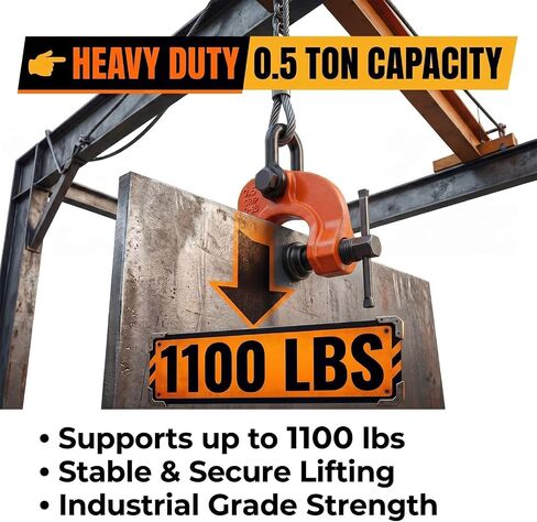 Frienda Plate Lifting Clamp 1100 Lbs/0.5t Horizontal Vertical Screw Adjustable Plate Clamp Adjustable Opening 0-1.1 Inch Forged Steel for Construction Heavy Lifting and Transporting, Non-marring in Kuwait