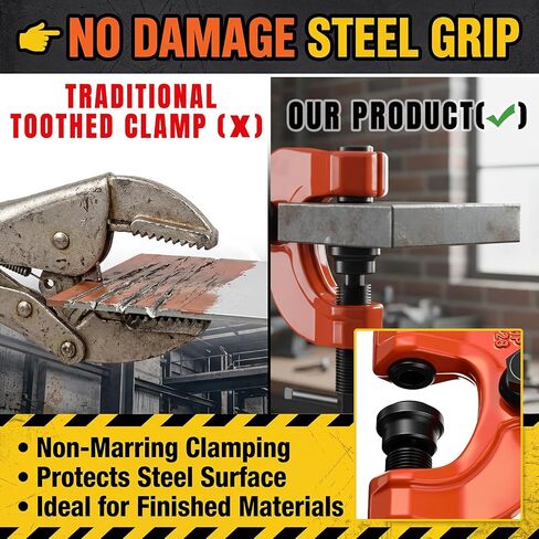 Frienda Plate Lifting Clamp 1100 Lbs/0.5t Horizontal Vertical Screw Adjustable Plate Clamp Adjustable Opening 0-1.1 Inch Forged Steel for Construction Heavy Lifting and Transporting, Non-marring in Kuwait