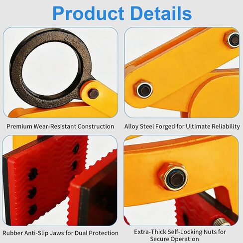 705 lbs Large Slab Stone Lfting Clamp, 0-2.6" A Shaped Heavy Duty Stone Lifter Equipment, Scissor Lifter Clamp, Stone Carry Clamps Slab Lifter for Concrete, Steel, Rocks, Curbstones and Glass in Kuwait
