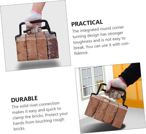 Adjustable Brick Clamp 10.82X6.69X0.78In Multi-Functional Brick Pliers with Forged Spring Steel for Secure Moving and Lifting in Construction in Kuwait