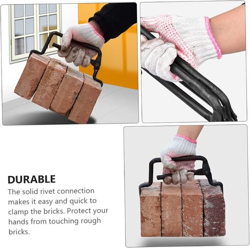 Adjustable Brick Clamp 10.82X6.69X0.78In Multi-Functional Brick Pliers with Forged Spring Steel for Secure Moving and Lifting in Construction in Kuwait