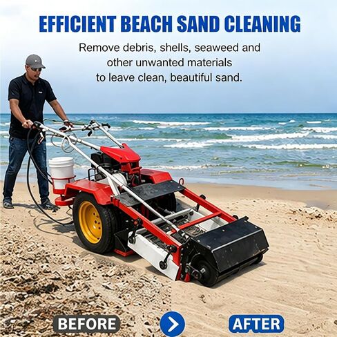 Manual Beach Sand Cleaner, Hand Push Sand Screening Tool for Resorts, Hotels and Coastal Environment Maintenance in Saudi Arabia
