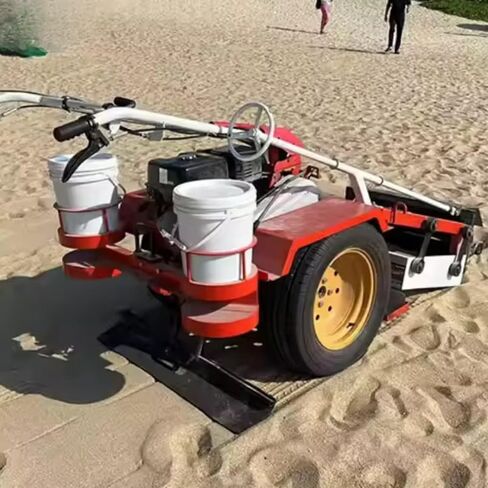 Hand Push Beach Cleaning Machine Manual Sand Screening Sifter Equipment for Sand Sifting, Coastal Maintenance Tourist Beach in Saudi Arabia