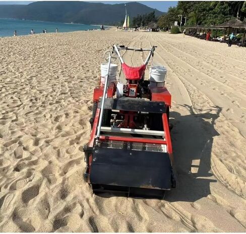 Hand Push Beach Cleaning Machine Manual Sand Screening Sifter Equipment for Sand Sifting, Coastal Maintenance Tourist Beach in Saudi Arabia