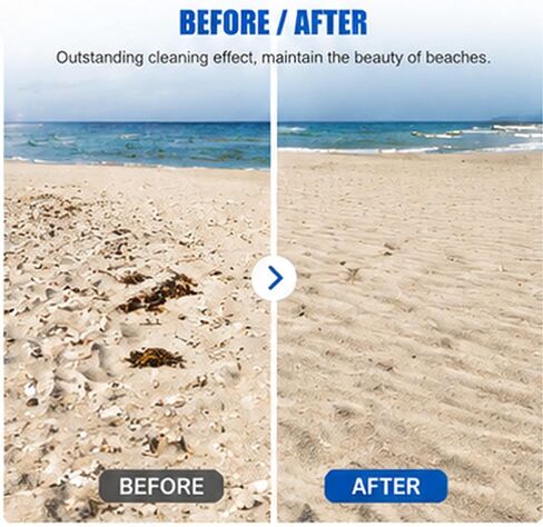 Hand Push Beach Cleaning Machine Manual Sand Screening Sifter Equipment for Sand Sifting, Coastal Maintenance Tourist Beach in Saudi Arabia
