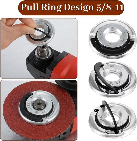 2 PCS Angle Grinder Flange Nuts, 5/8-11 Inch Locking Nut Thread Steel Grinder Nuts with Self-Locking, Tool-Free Quick Replacement for 4"/5"/7"/9" Angle Grinders for Fixing Cutting Discs in Kuwait