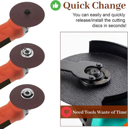2 PCS Angle Grinder Flange Nuts, 5/8-11 Inch Locking Nut Thread Steel Grinder Nuts with Self-Locking, Tool-Free Quick Replacement for 4"/5"/7"/9" Angle Grinders for Fixing Cutting Discs in Kuwait