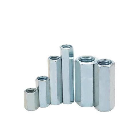 20-10pcs Carbon Steel Hexagonal Extension Nut M6-M20 Galvanized Double Thread Joint(M10x13x40-10pcs) in Kuwait