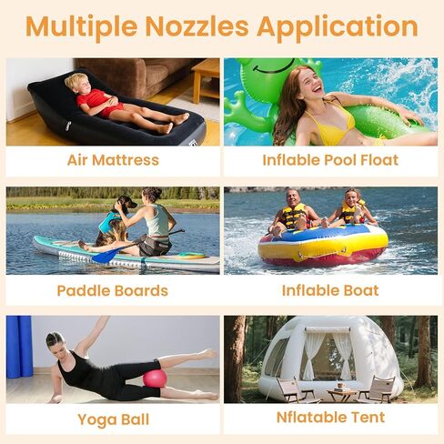 Portable Electric Paddle Board Pump, 20PSI SUP pump for Paddleboard,Dual Stage Inflation&Deflation, Auto-Off and 12V DC connector for Stand-Up Paddle Boards, Kayaks, Boats & Inflatables in Kuwait
