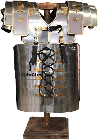 NauticalMart Roman Lorica Segmentata Segmentata Segmentata لوحة درع صدرية نحاسية مشذبة زي يمكن ارتداؤه in Kuwait