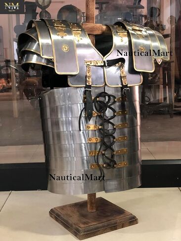 NauticalMart Roman Lorica Segmentata Segmentata Segmentata لوحة درع صدرية نحاسية مشذبة زي يمكن ارتداؤه in Kuwait