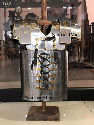 NauticalMart Roman Lorica Segmentata Segmentata Segmentata لوحة درع صدرية نحاسية مشذبة زي يمكن ارتداؤه in Kuwait