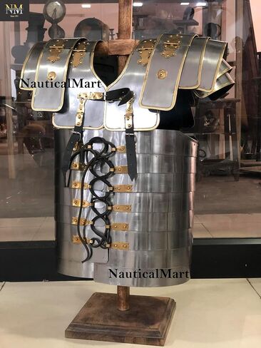 NauticalMart Roman Lorica Segmentata Segmentata Segmentata لوحة درع صدرية نحاسية مشذبة زي يمكن ارتداؤه in Kuwait