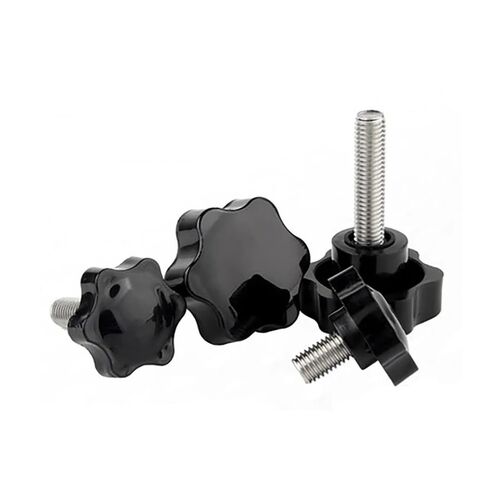 2~5Pcs Star Plastic Handle Plum Hand Screw Fastening Nuts M5 M6 M8 Metal Screws(35mm,M6(Head32-3pcs)) in Kuwait