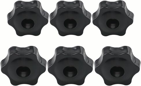M6 Clamping Nuts for Machinery Plastic Star Knob Grip Screw Threaded Fastener Manual Adjustment Handle Industrial Equipment Black in Kuwait